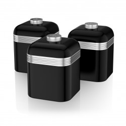 Retro Set of 3 Canisters BLACK 