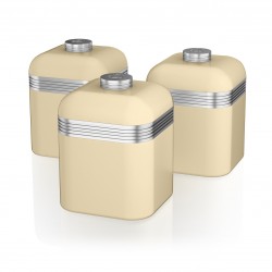 Retro Set of 3 Canisters CREAM 