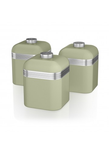 Retro Set of 3 Canisters GREEN 