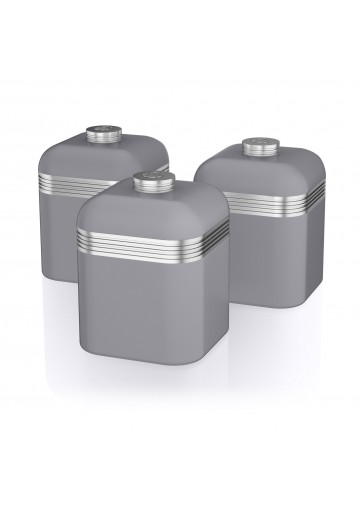 Retro Set of 3 Canisters GREY 