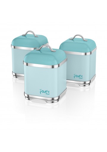 Set of 3 Canisters PEACOCK 