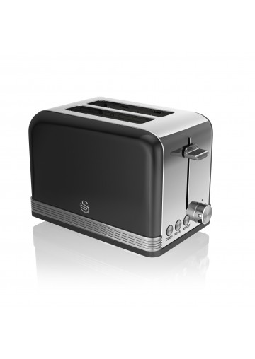 2 Slice Retro BLACK Toaster 